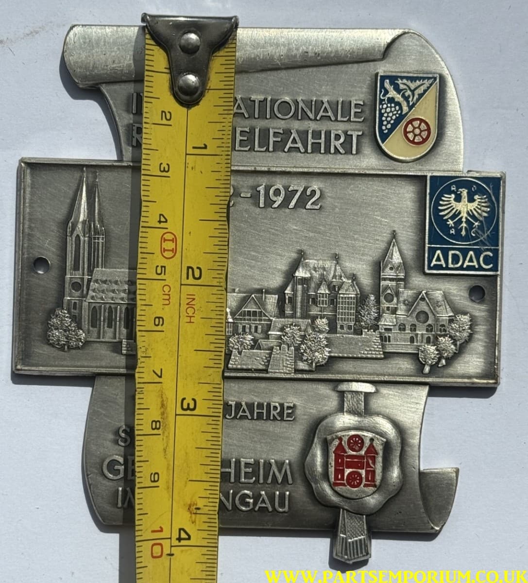 German grill badge Internationale RAC-ZielFahrt 772-1972 1200 Jahre Stadt geisenheim im rheingau - Image 4