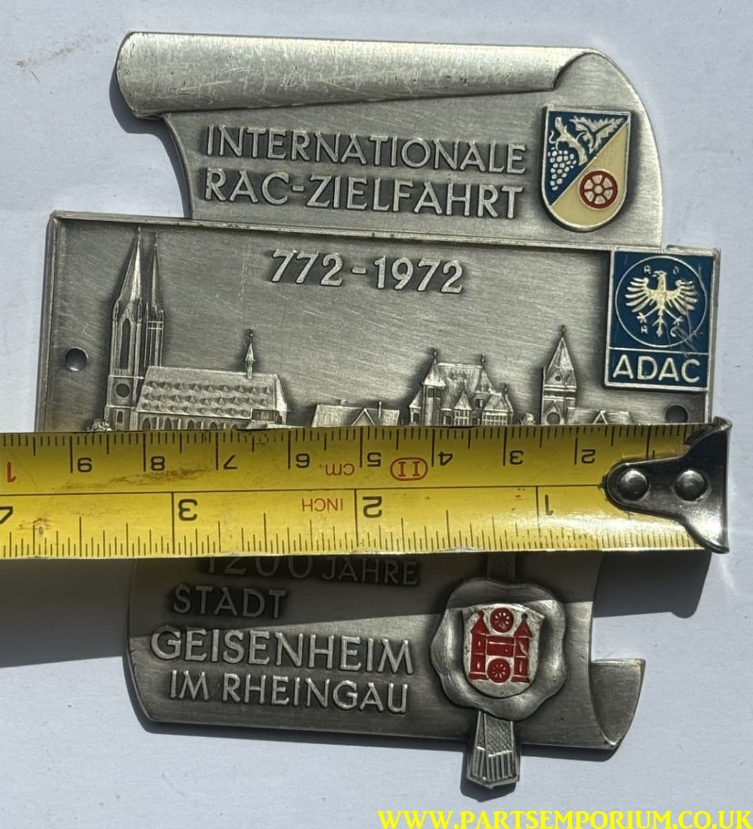German grill badge Internationale RAC-ZielFahrt 772-1972 1200 Jahre Stadt geisenheim im rheingau - Image 3