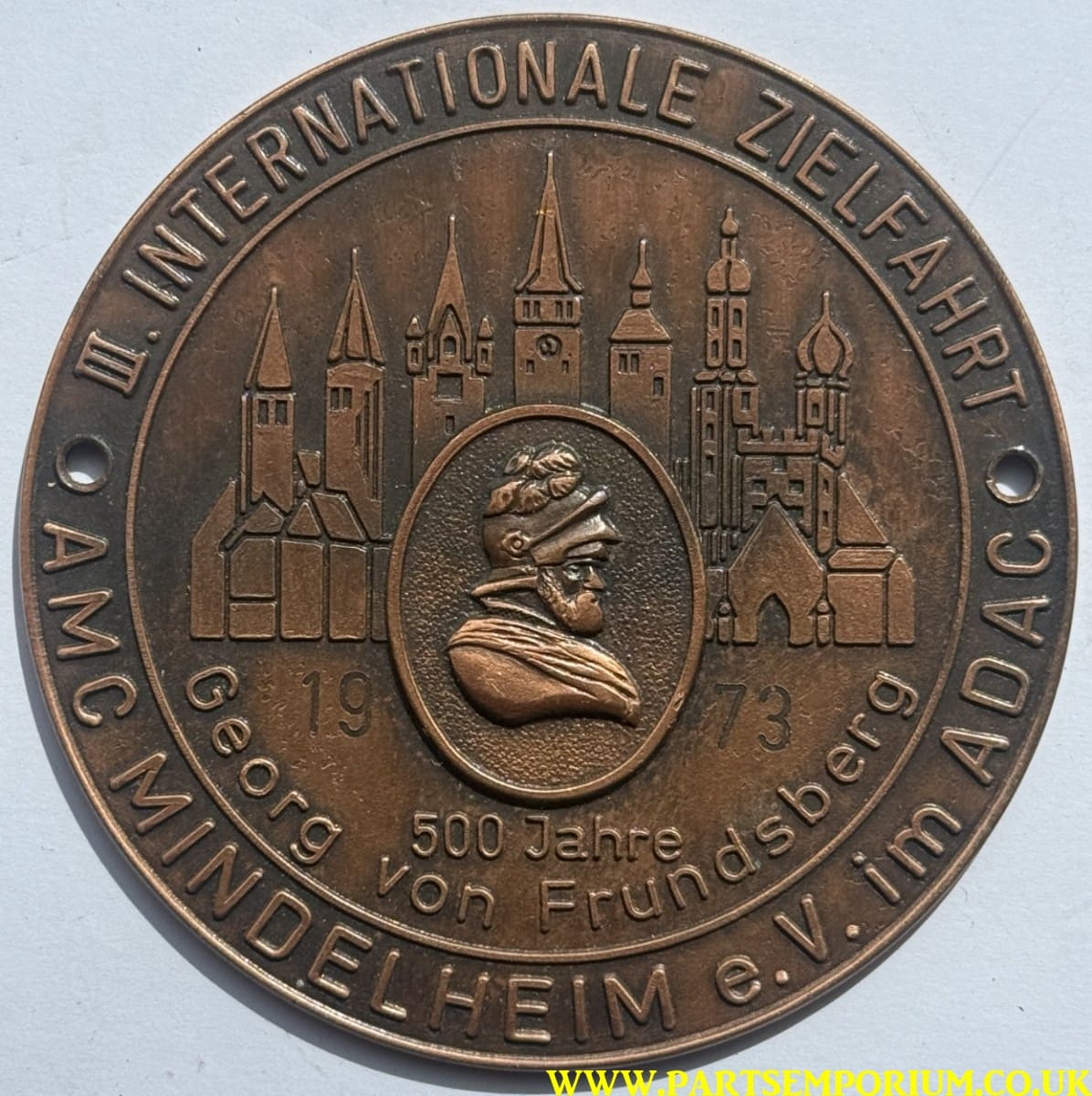 German ADAC grill badge 1973 internationale ZielFahrt AMC Mindelheim ev im ADAC