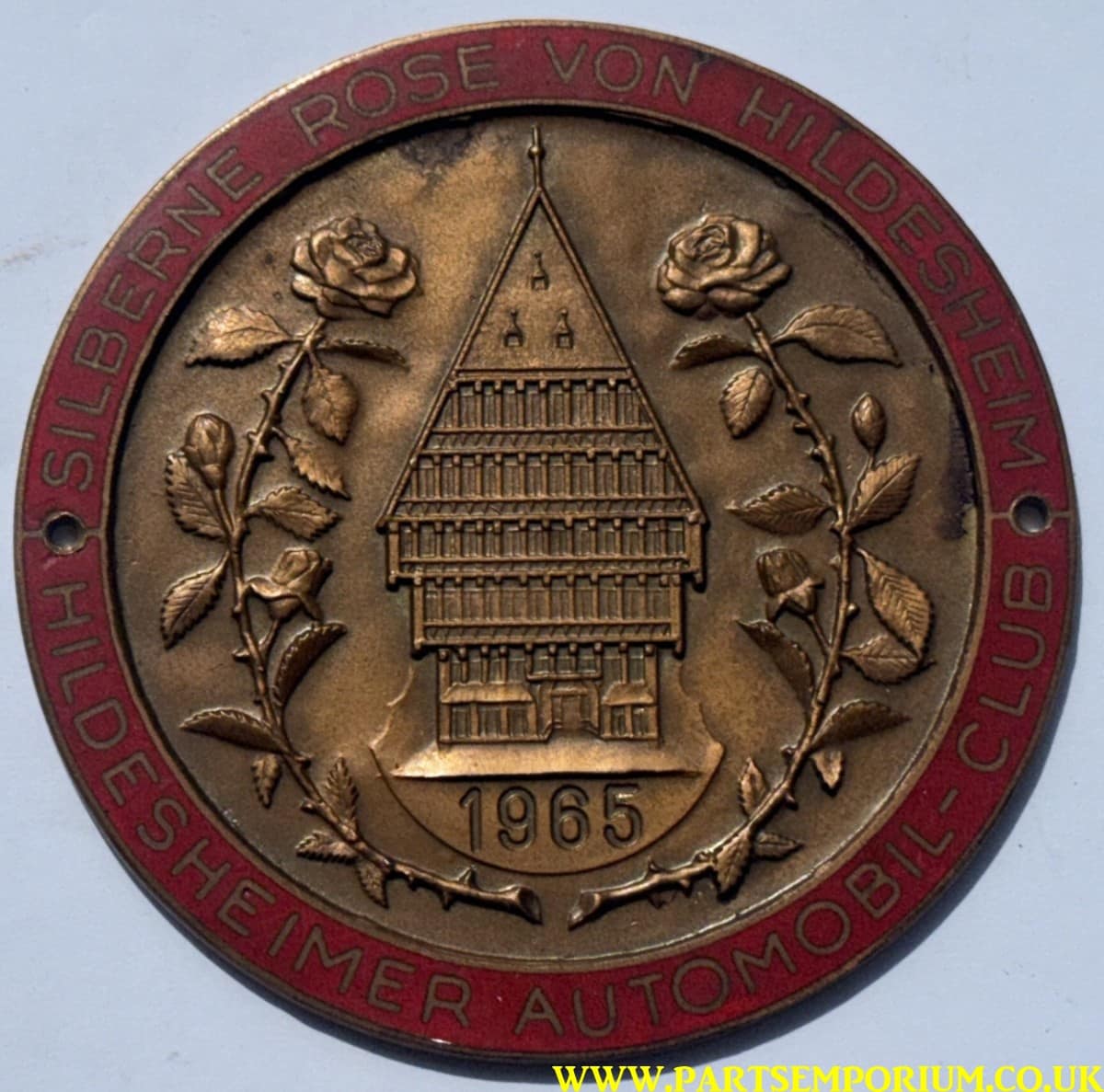 German grill badge Silberne Rose Von Hildesheim Hildesheimer Automobile Club 1965 - Image 2