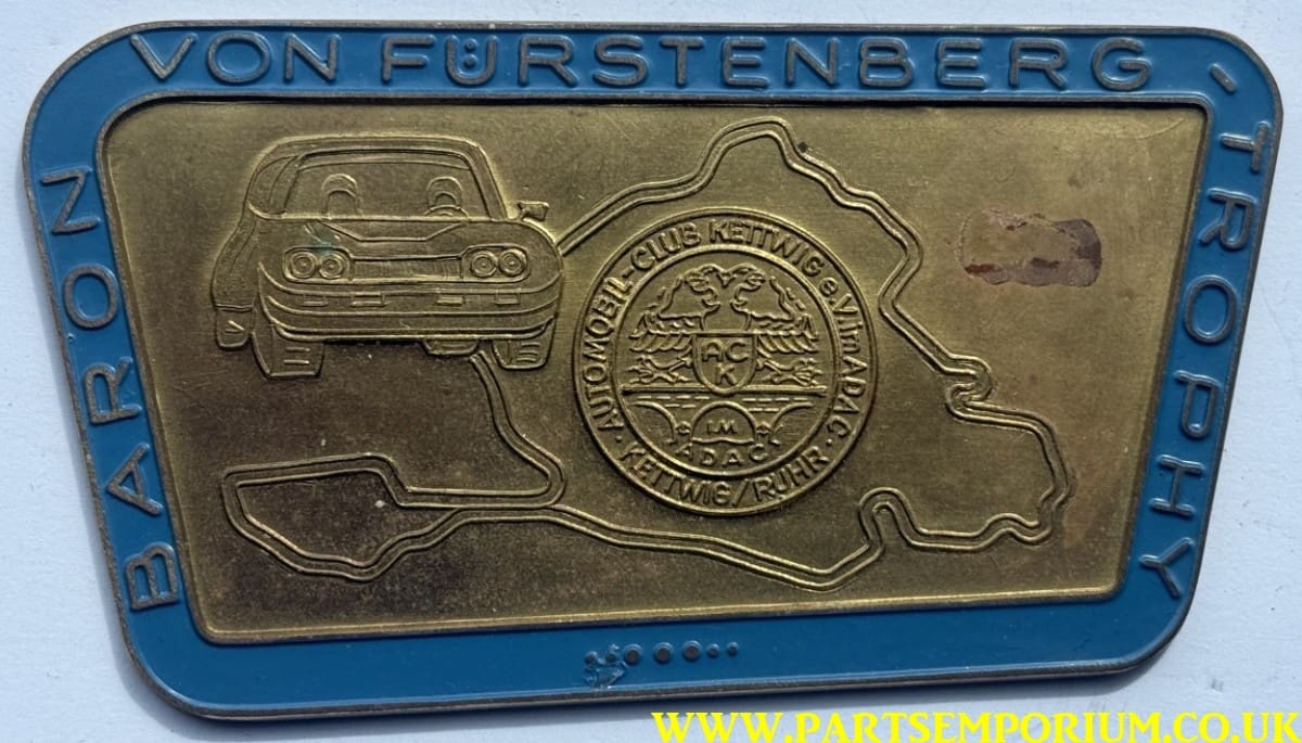 German grill badge Baron Von Furstenberg trophy Automobil Club Kettwig ADAC Rurh