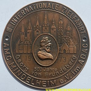 German ADAC grill badge 1973 internationale ZielFahrt AMC Mindelheim ev im ADAC