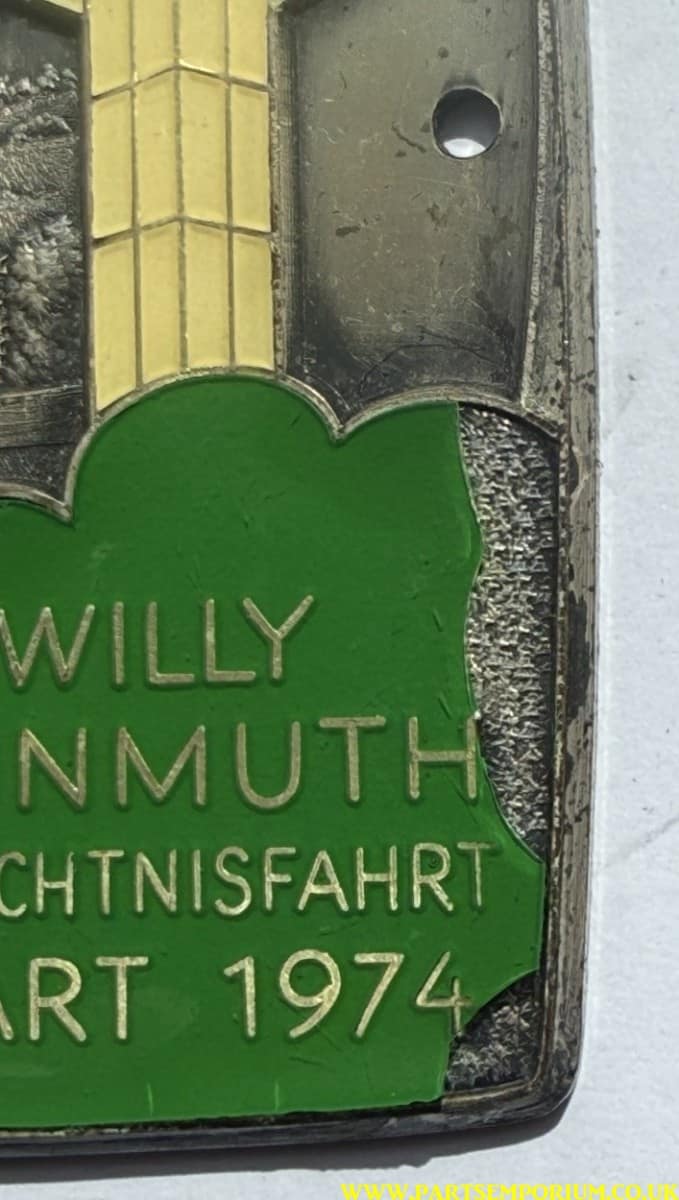 German ADAC Car Grill badge - Willy Reinmuth Gedachnisfahrt Stutgart 1974 - Image 4
