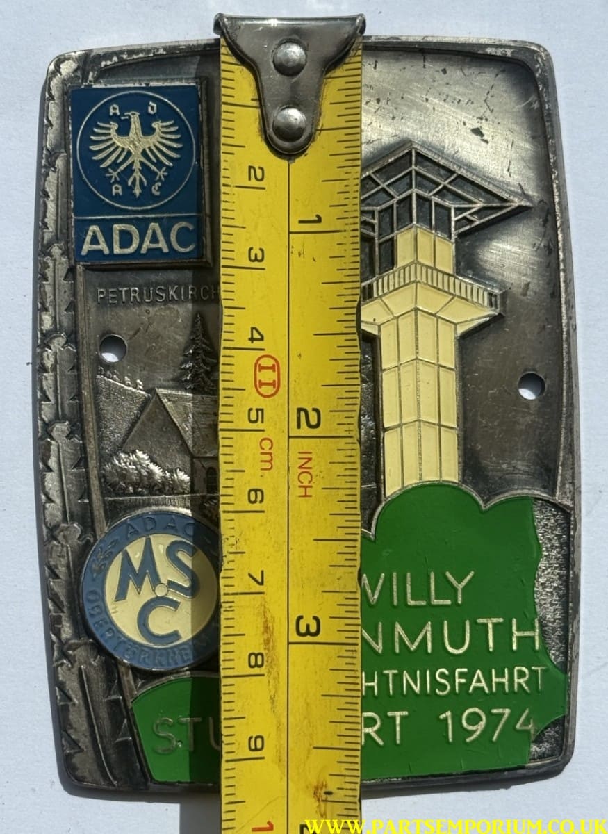German ADAC Car Grill badge - Willy Reinmuth Gedachnisfahrt Stutgart 1974 - Image 7