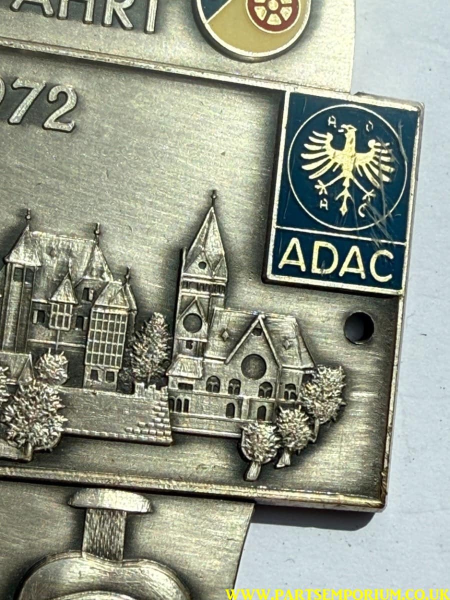 German grill badge Internationale RAC-ZielFahrt 772-1972 1200 Jahre Stadt geisenheim im rheingau - Image 2