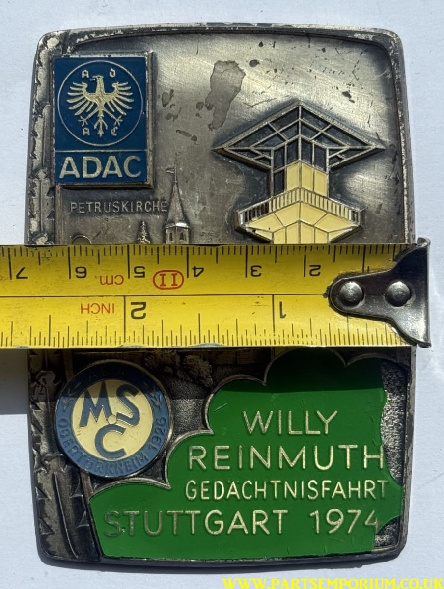 German ADAC Car Grill badge - Willy Reinmuth Gedachnisfahrt Stutgart 1974 - Image 6